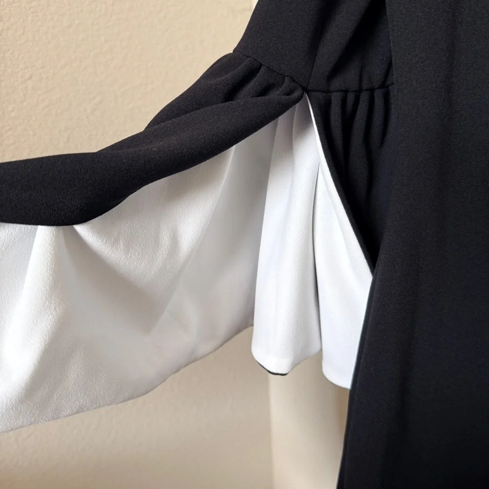Calvin Klein Black Bell Sleeve Dress Size 8 - Picture 3 of 4